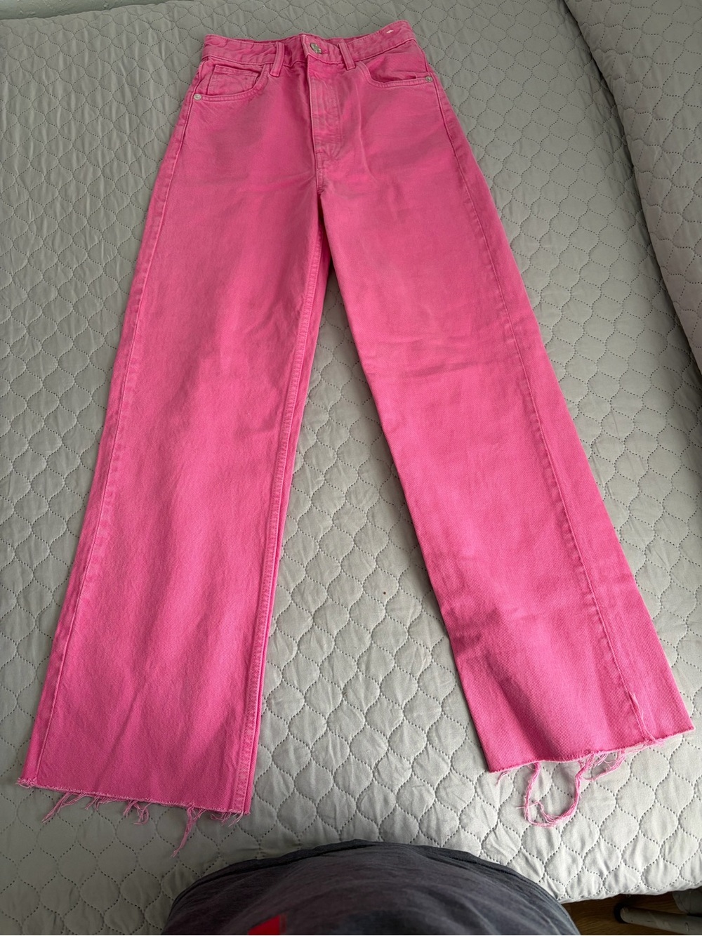 Zara Hot Pink Wide Leg Jeans
